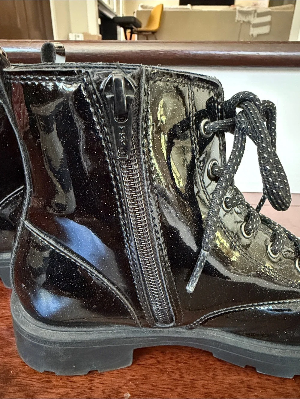 Old Navy Kids Glitter Combat Boots